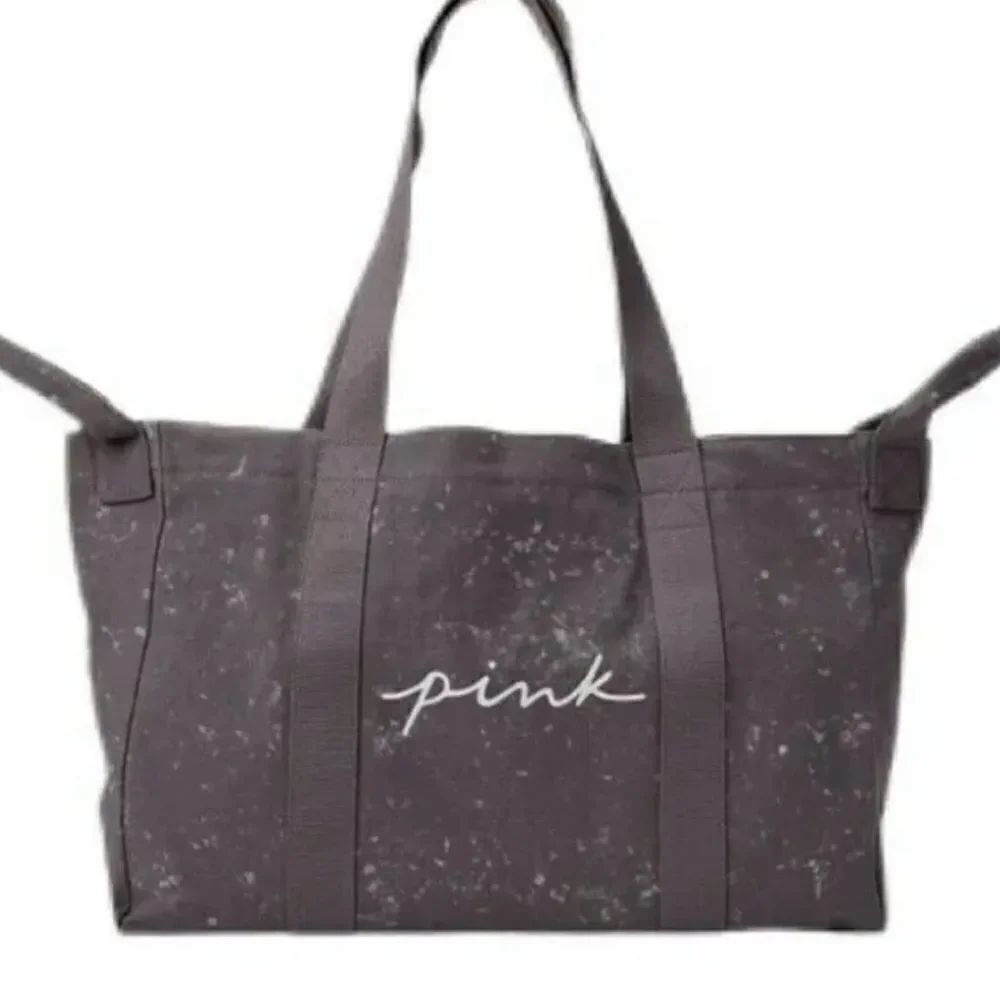 Victorias Secret Pink Beach Large Tote Weekender Bag Gray